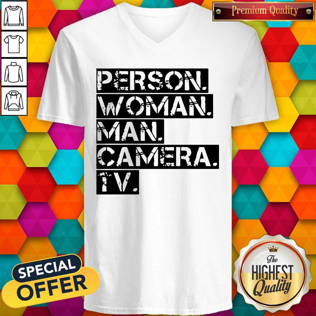 Person Women Man Camera TV Anti Trump Shirt