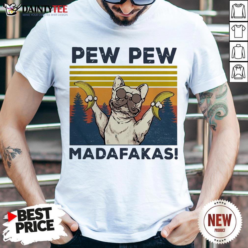 Pitbull Banana Pew Pew Madafakas Vintage Retro Shirt