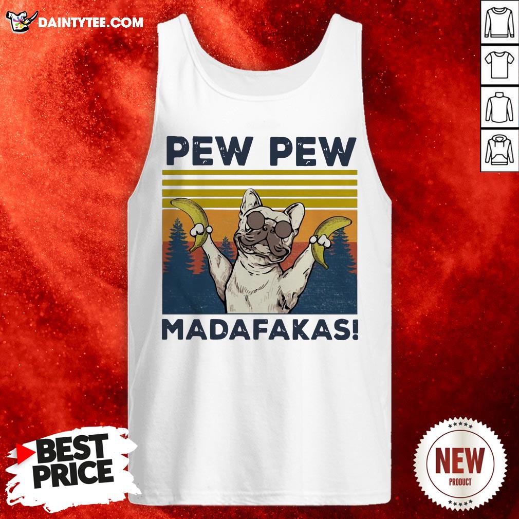 Pitbull Banana Pew Pew Madafakas Vintage Retro Shirt