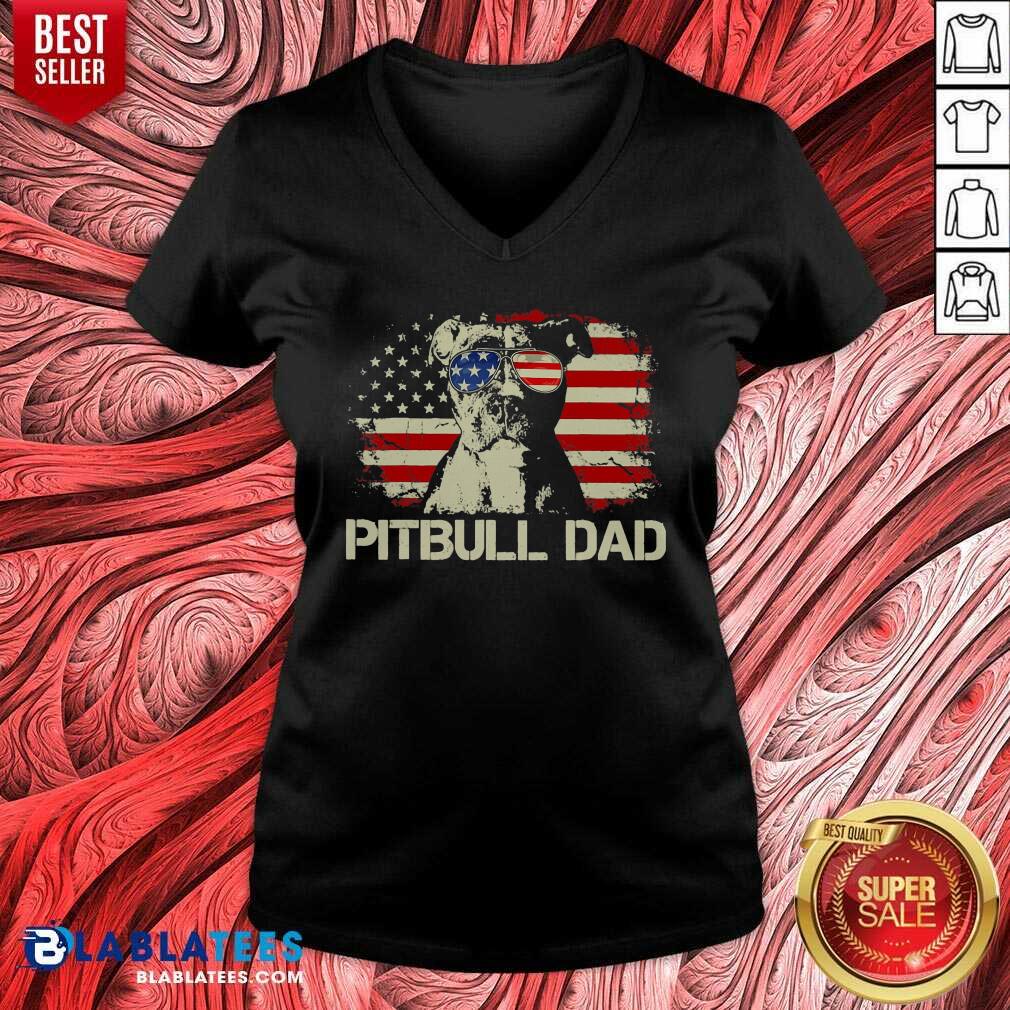 Pitbull Dad 4th Of July Shirt