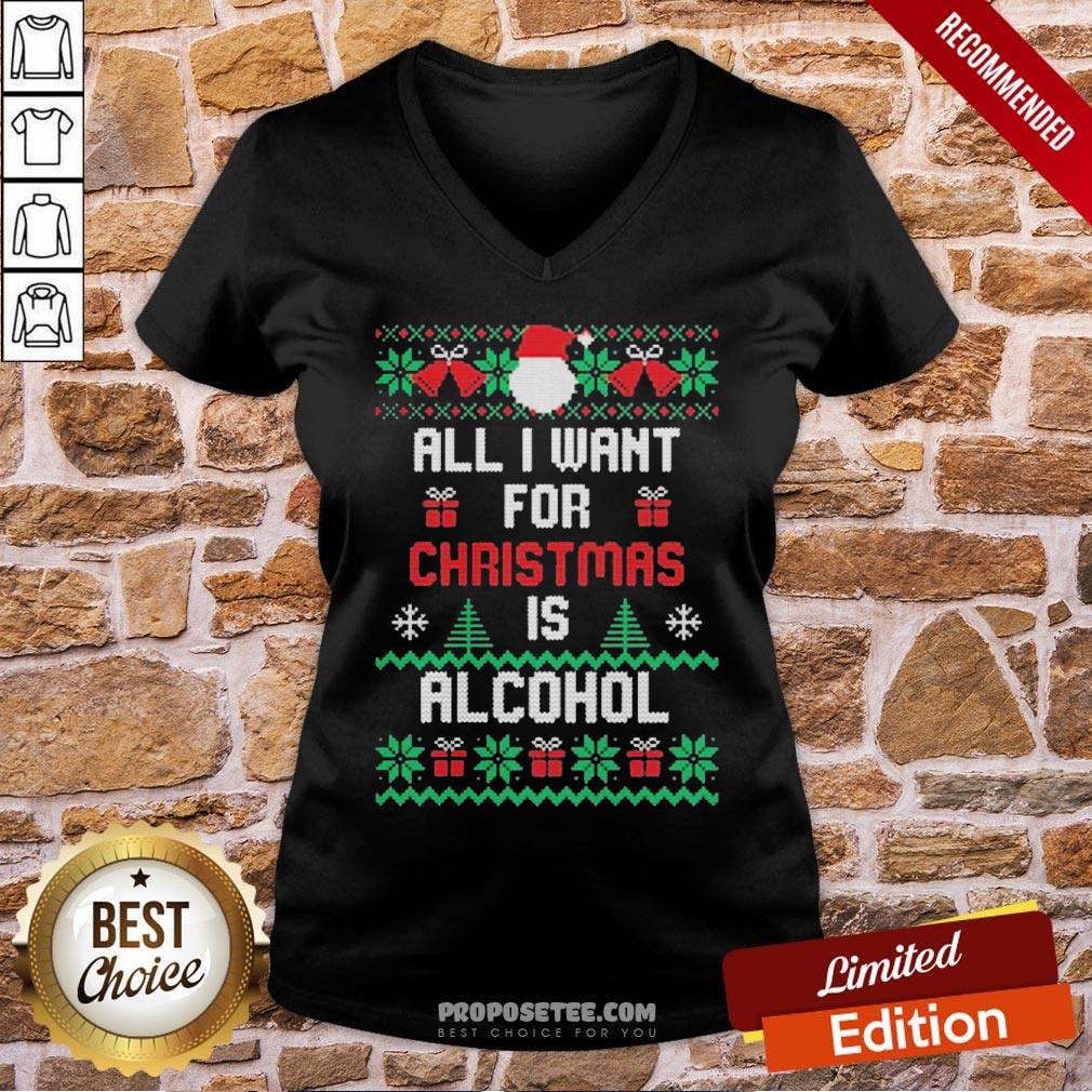 Premium All I Want For Christmas Is Alcohol Ugly Christmas Shirt