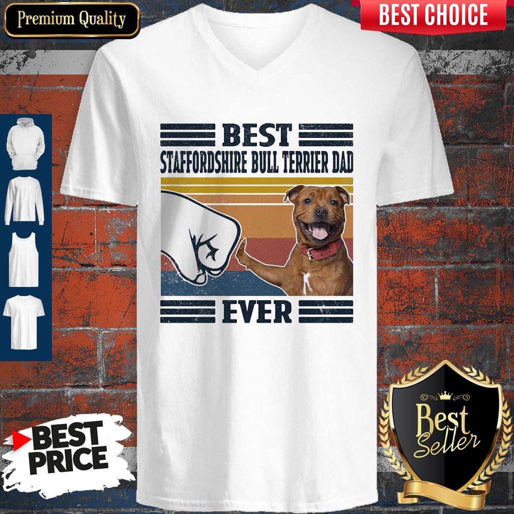 Premium Best Staffordshire Bull Terrier Dad Ever Vintage Shirt
