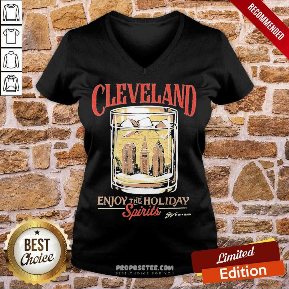 Premium Cleveland Whiskey Enjoy The Holiday Spirits Shirt