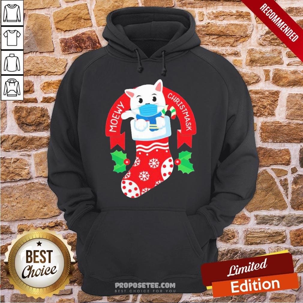 Premium Cute Cat Face Mask Funny Christmas Stocking Shirt