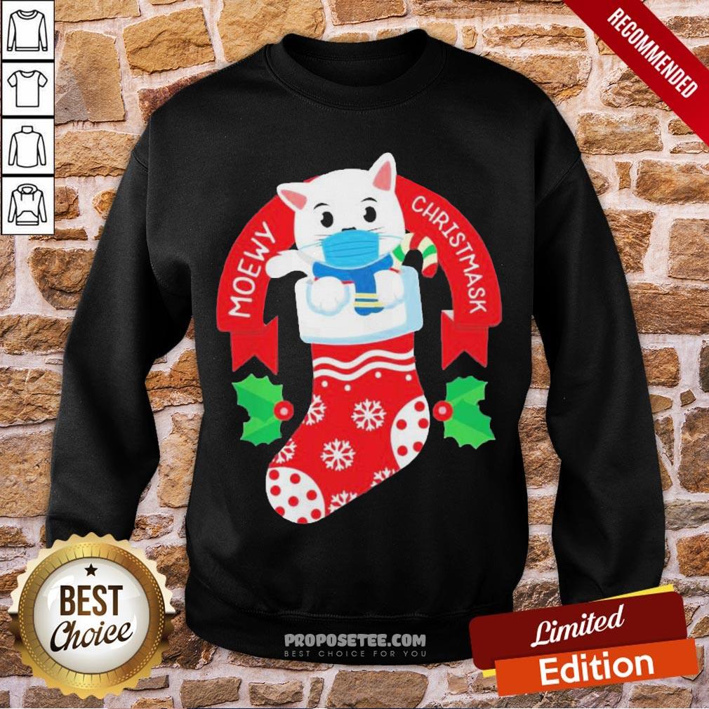 Premium Cute Cat Face Mask Funny Christmas Stocking Shirt