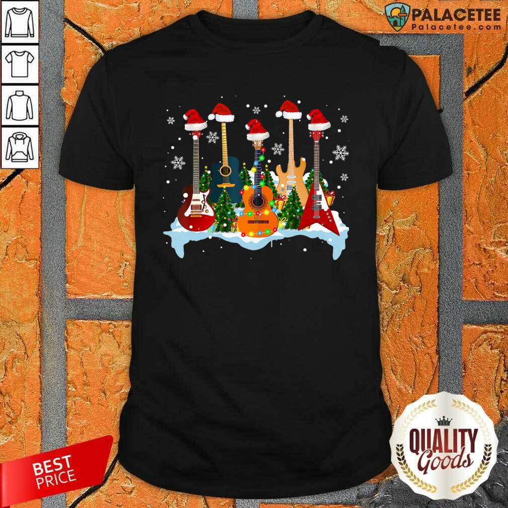 Premium Guitar Hat Santa Merry Christmas 2020 Shirt
