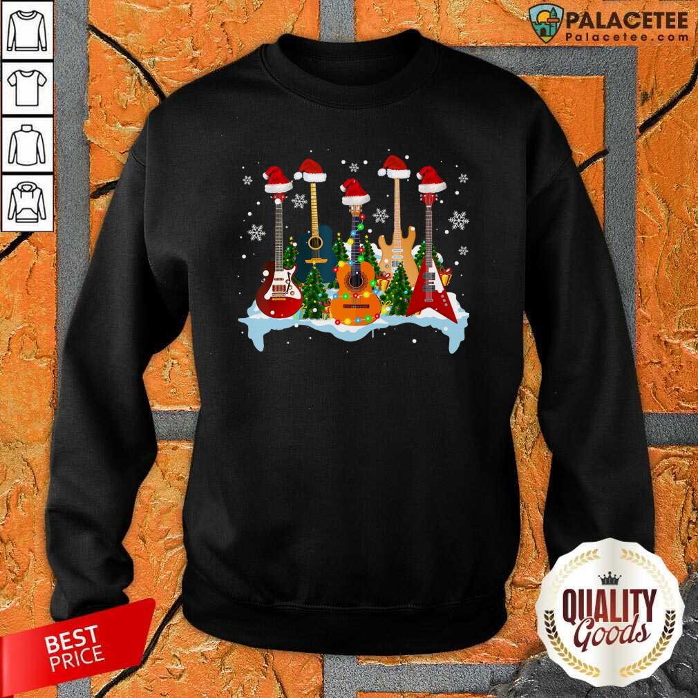 Premium Guitar Hat Santa Merry Christmas 2020 Shirt