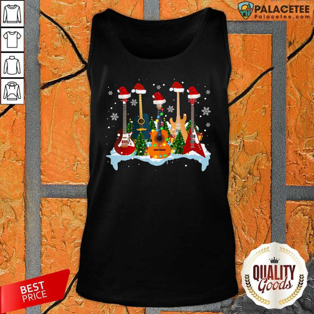 Premium Guitar Hat Santa Merry Christmas 2020 Shirt