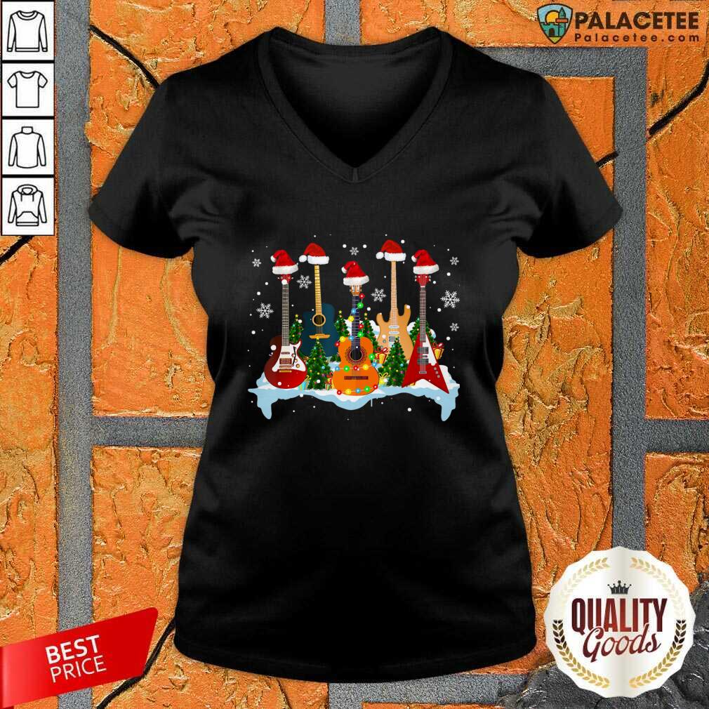 Premium Guitar Hat Santa Merry Christmas 2020 Shirt