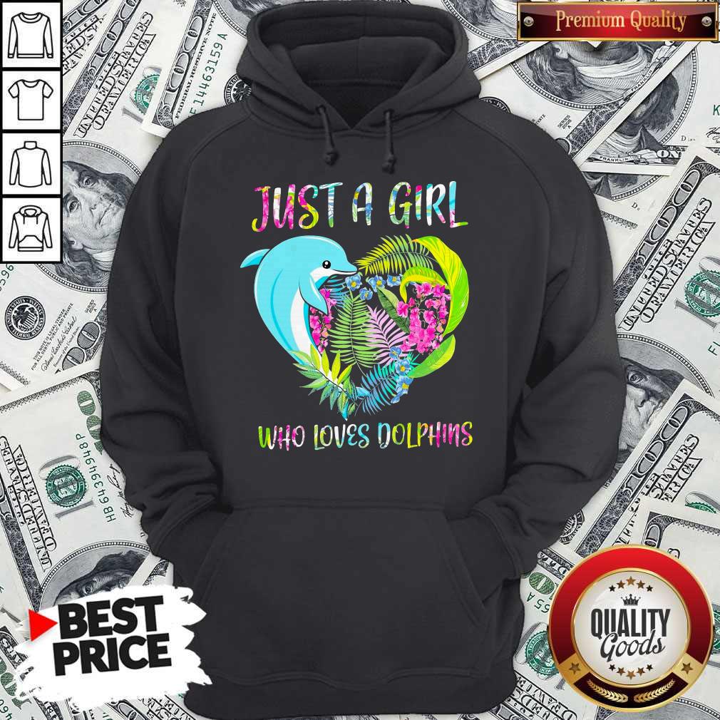 Premium Just A Girl Who Loves Dolphins Floral Heart Shirt