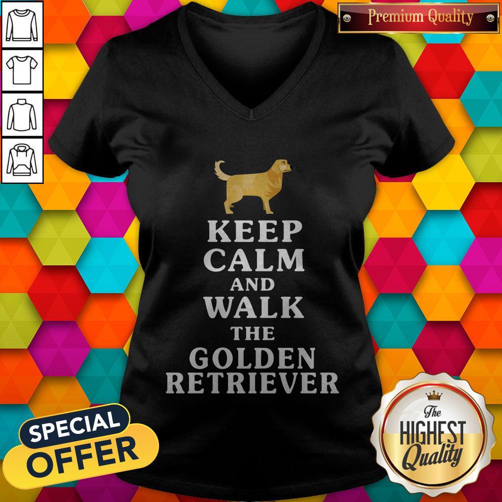 Premium Keep Calm And Walk The Golden Retriever Shirt