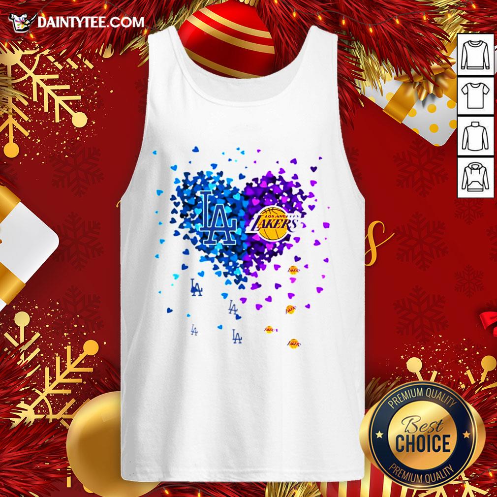 Premium Los Angeles Dodgers And Los Angeles Lakers Heart Shirt