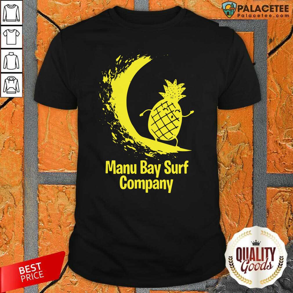 Premium Manu Bay Surf Company New Zealand Gold Surfing Pineapple Shirt
