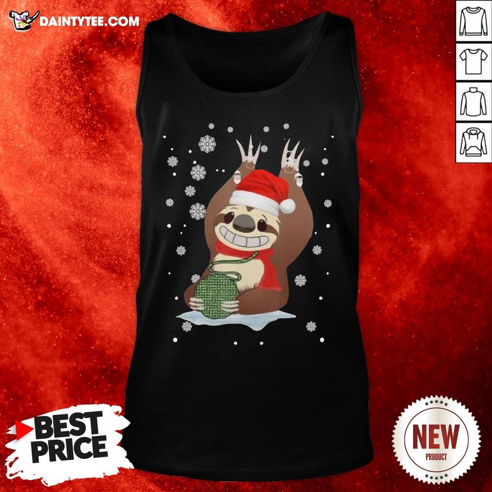 Premium Merry Christmas Mountain Sloth Knitting Cute Shirt
