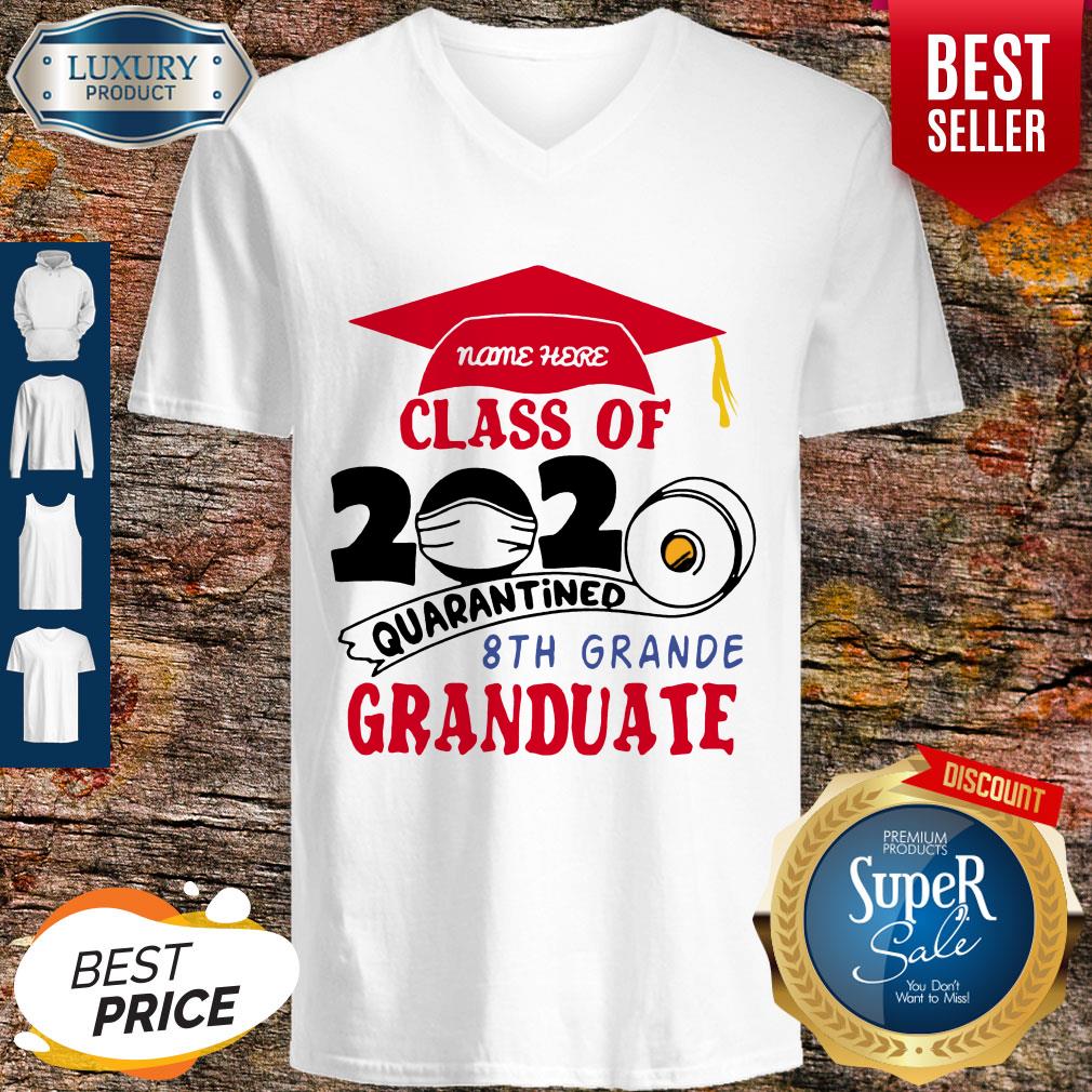 Premium Name Here Class Of 2020 Quarantined 8th Grande Graduate Red Shirt