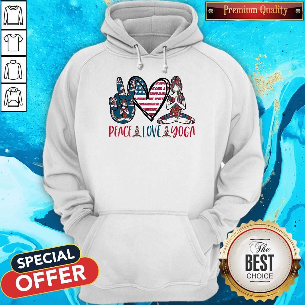 Premium Peace Love Yoga America Flag Shirt