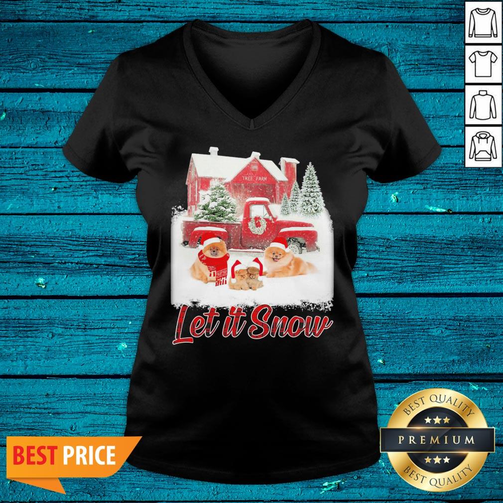 Premium Pomeranian Let It Snow Christmas Shirt
