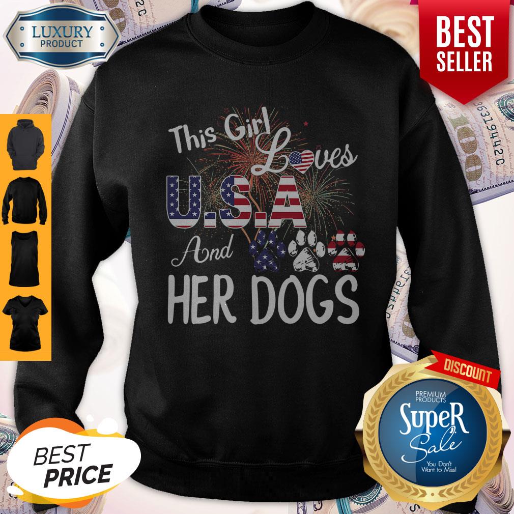 Premium The Girl Loves Usa And Her Dogs Independence Day Shirt
