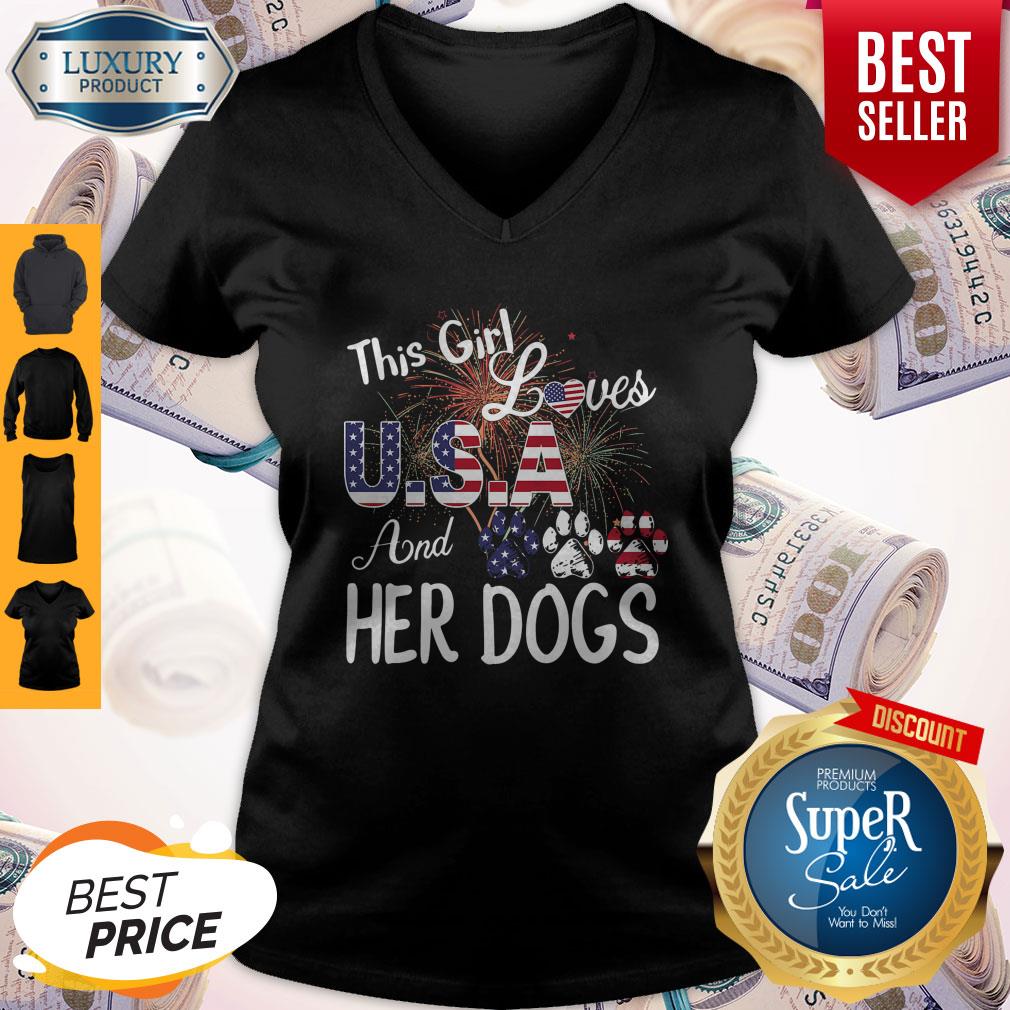 Premium The Girl Loves Usa And Her Dogs Independence Day Shirt