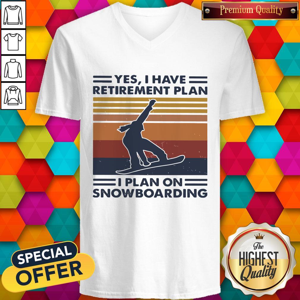 Premium Yes I Have Retirement Plan I Plan On Snowboarding Vintage Retro Shirt