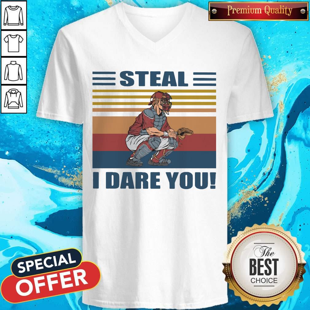 Pretty Baseball Steal I Dare You Vintage Retro Shirt