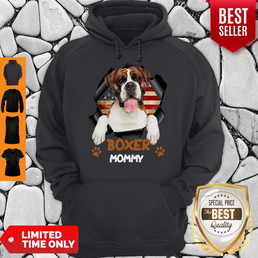 Pretty Boxer Mommy American Flag Shirt