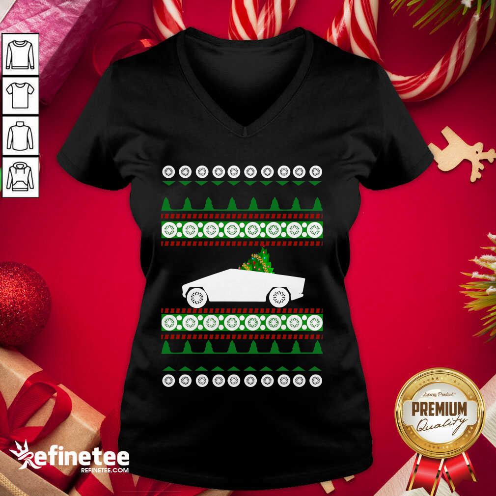Pretty CyberTruck Tesla Ugly Christmas Shirt