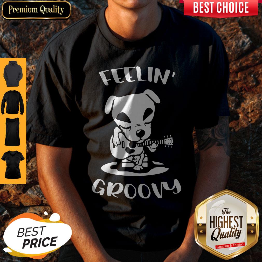 Pretty Dog Playing Guitar Feeling Groovy Shirt