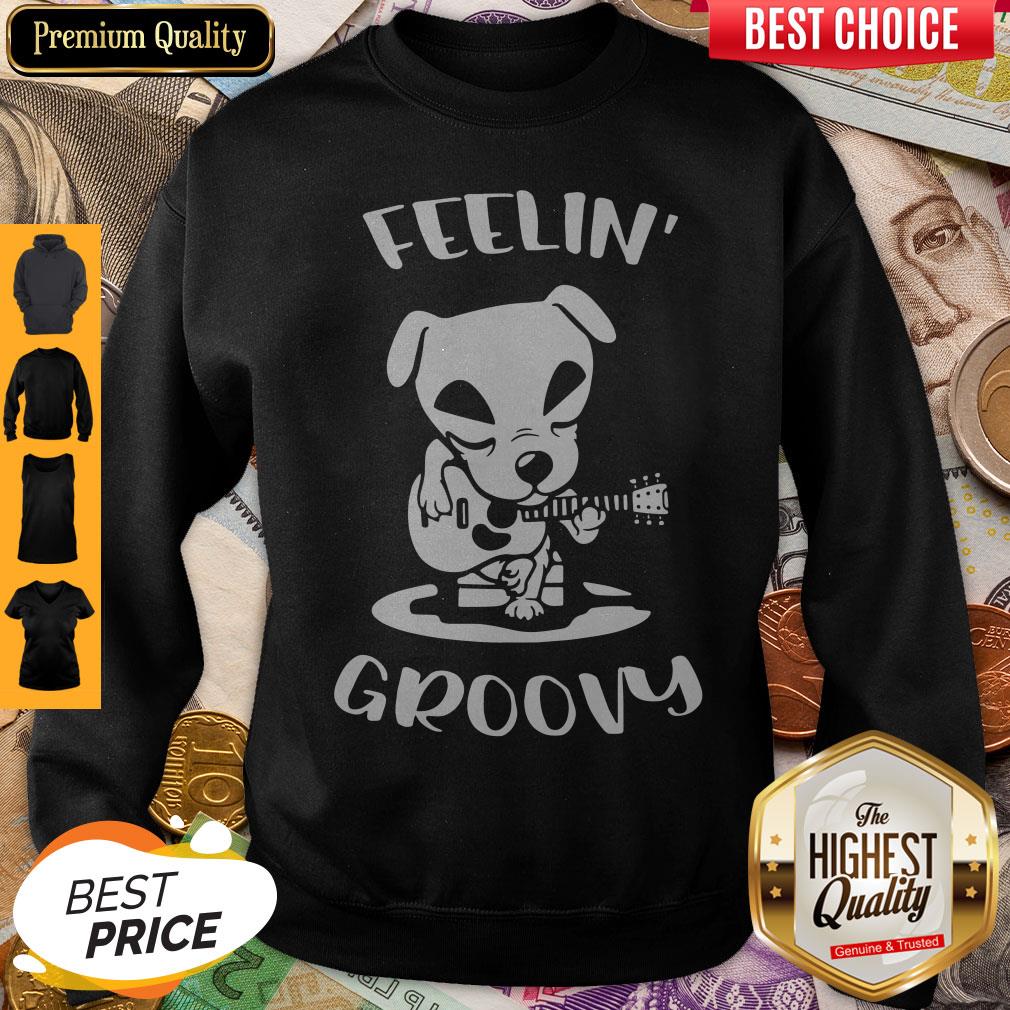 Pretty Dog Playing Guitar Feeling Groovy Shirt