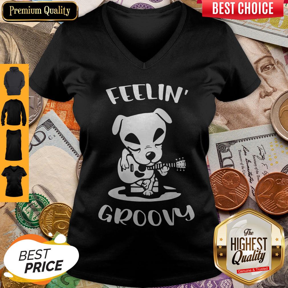 Pretty Dog Playing Guitar Feeling Groovy Shirt