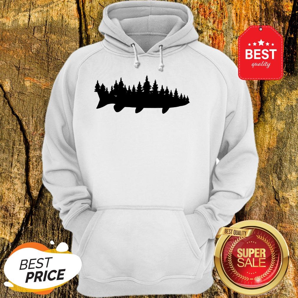 Pretty Fishing Musky Pine Forest Treeline Angler Shirt