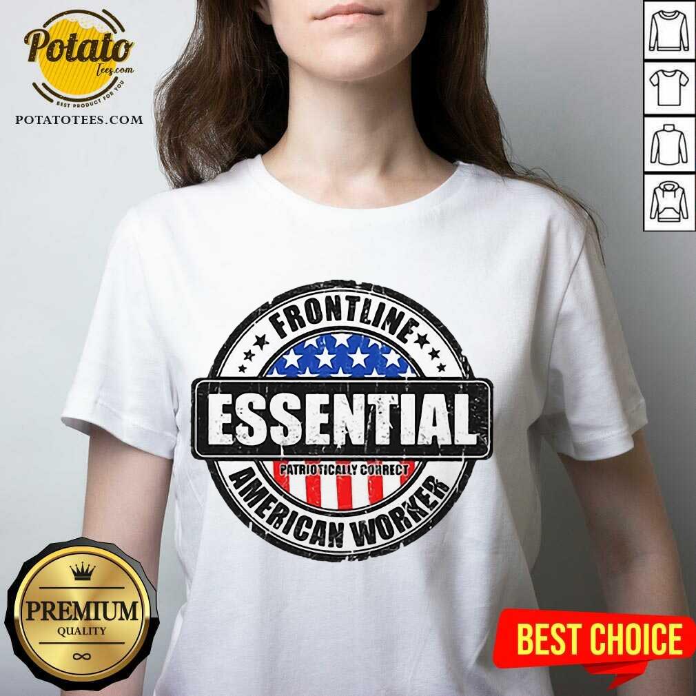 Pretty Frontline Essential American Worker American Flag Shirt