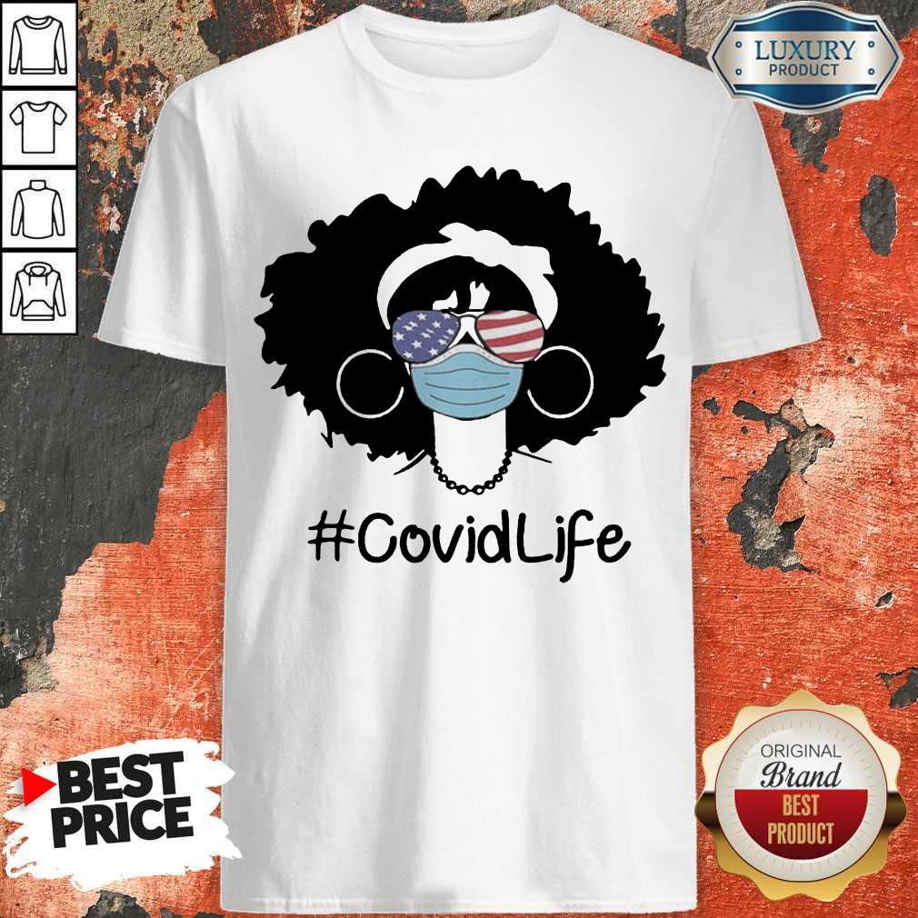 Pretty Girl Glasses Face Mask American Covid Life Shirt