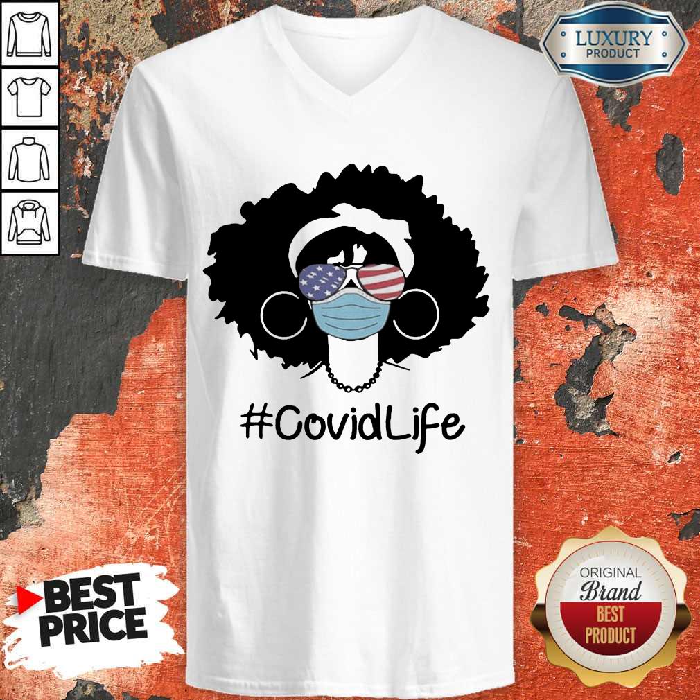 Pretty Girl Glasses Face Mask American Covid Life Shirt