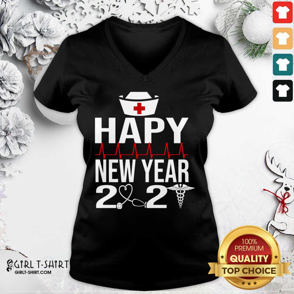 Pretty Happy New Year 2021 Nurse Crew Santa's Favorite Nurse Shirt