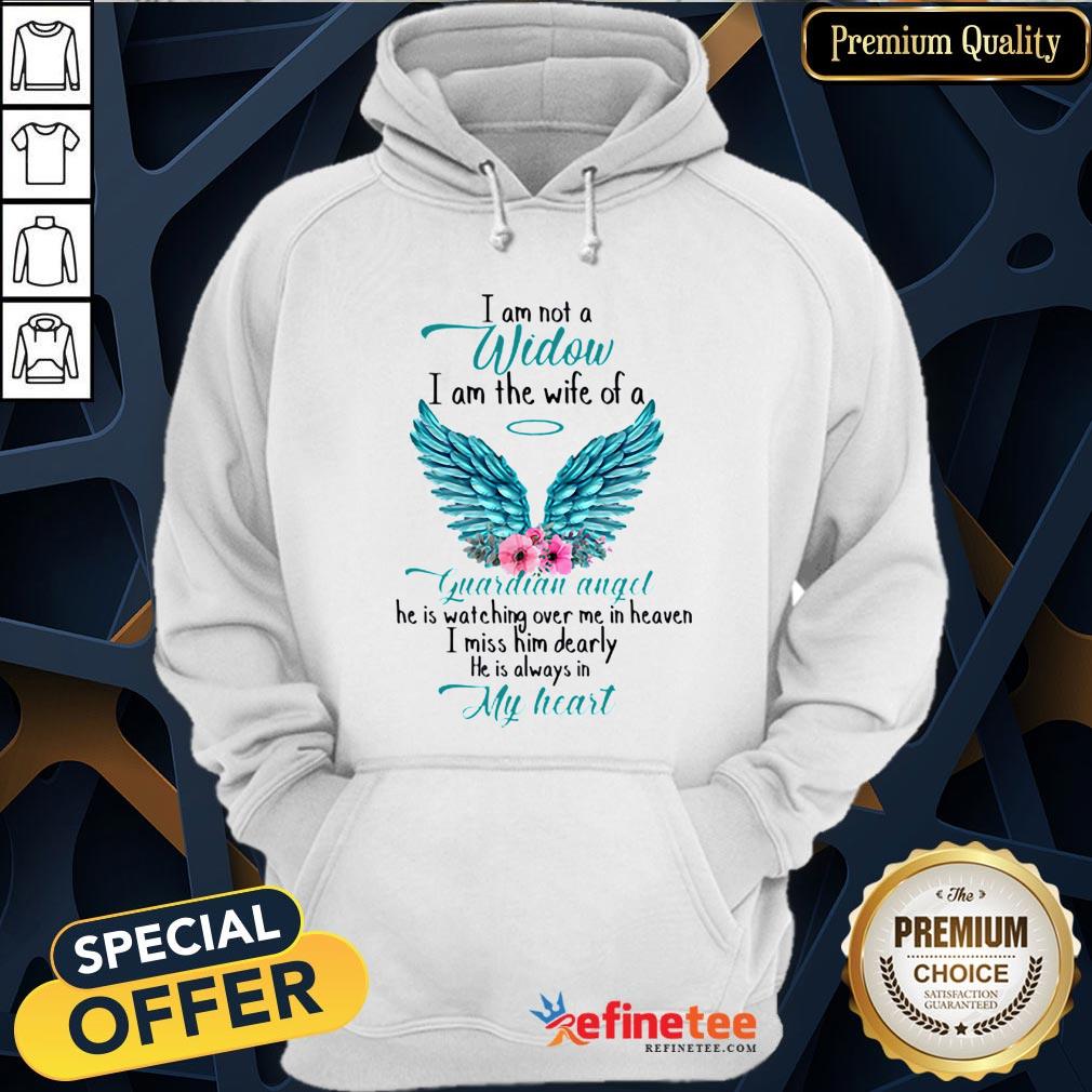 Pretty I Am Not A Widow I Am The Wife Of A Guardian Angel Wing Floral Shirt