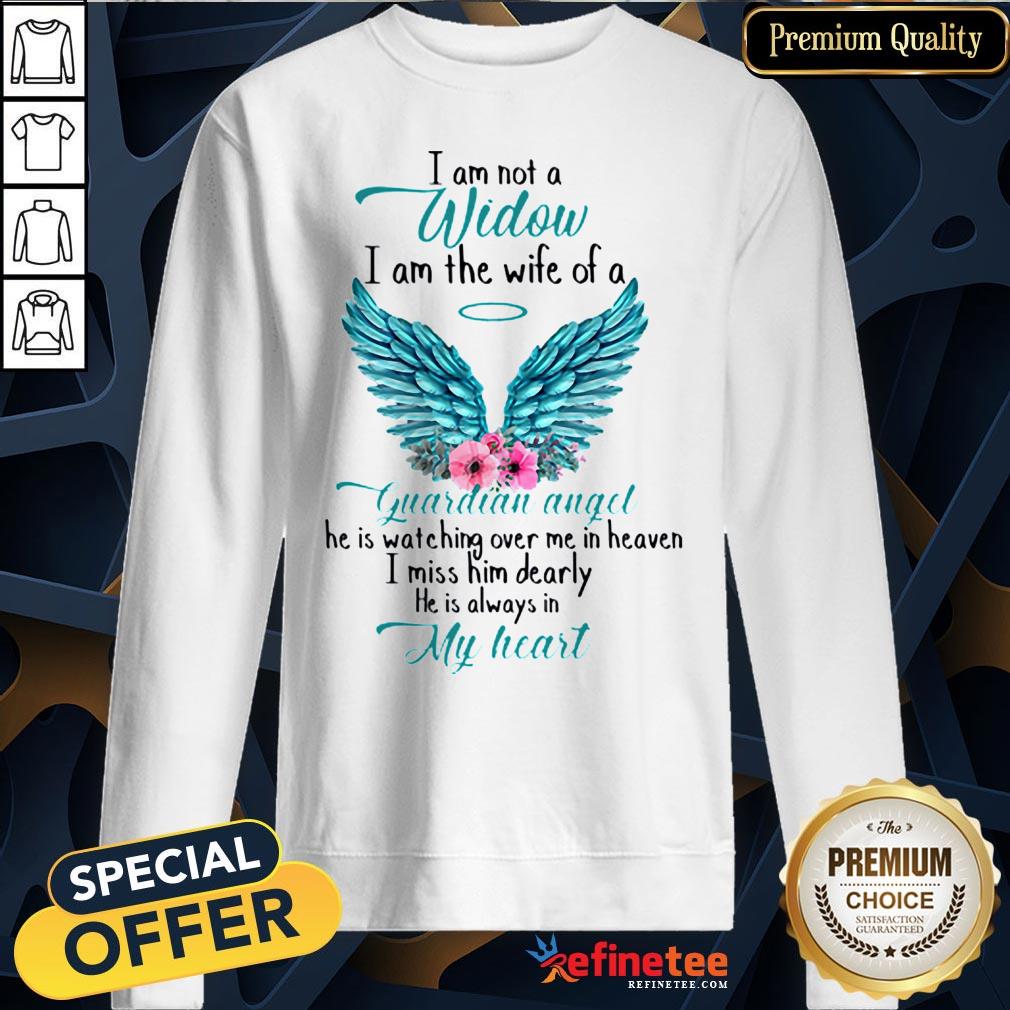 Pretty I Am Not A Widow I Am The Wife Of A Guardian Angel Wing Floral Shirt