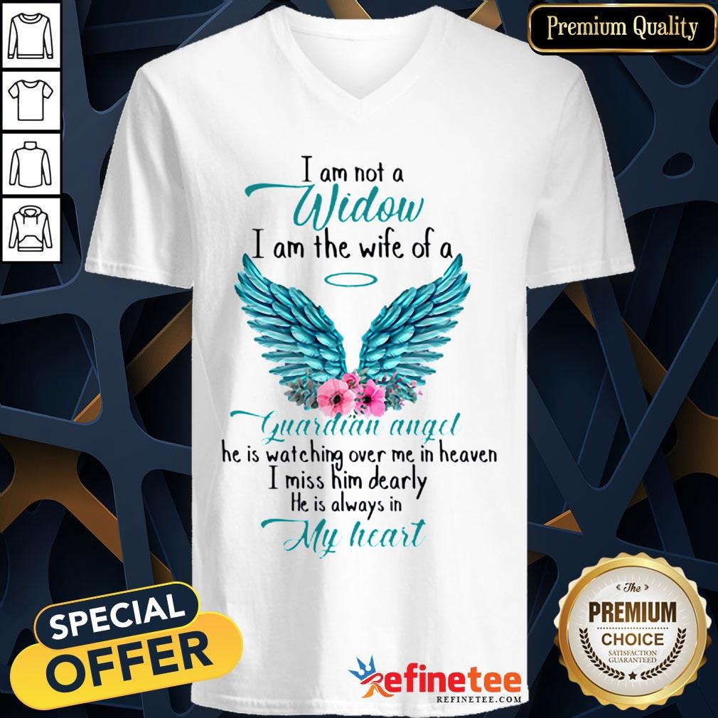 Pretty I Am Not A Widow I Am The Wife Of A Guardian Angel Wing Floral Shirt