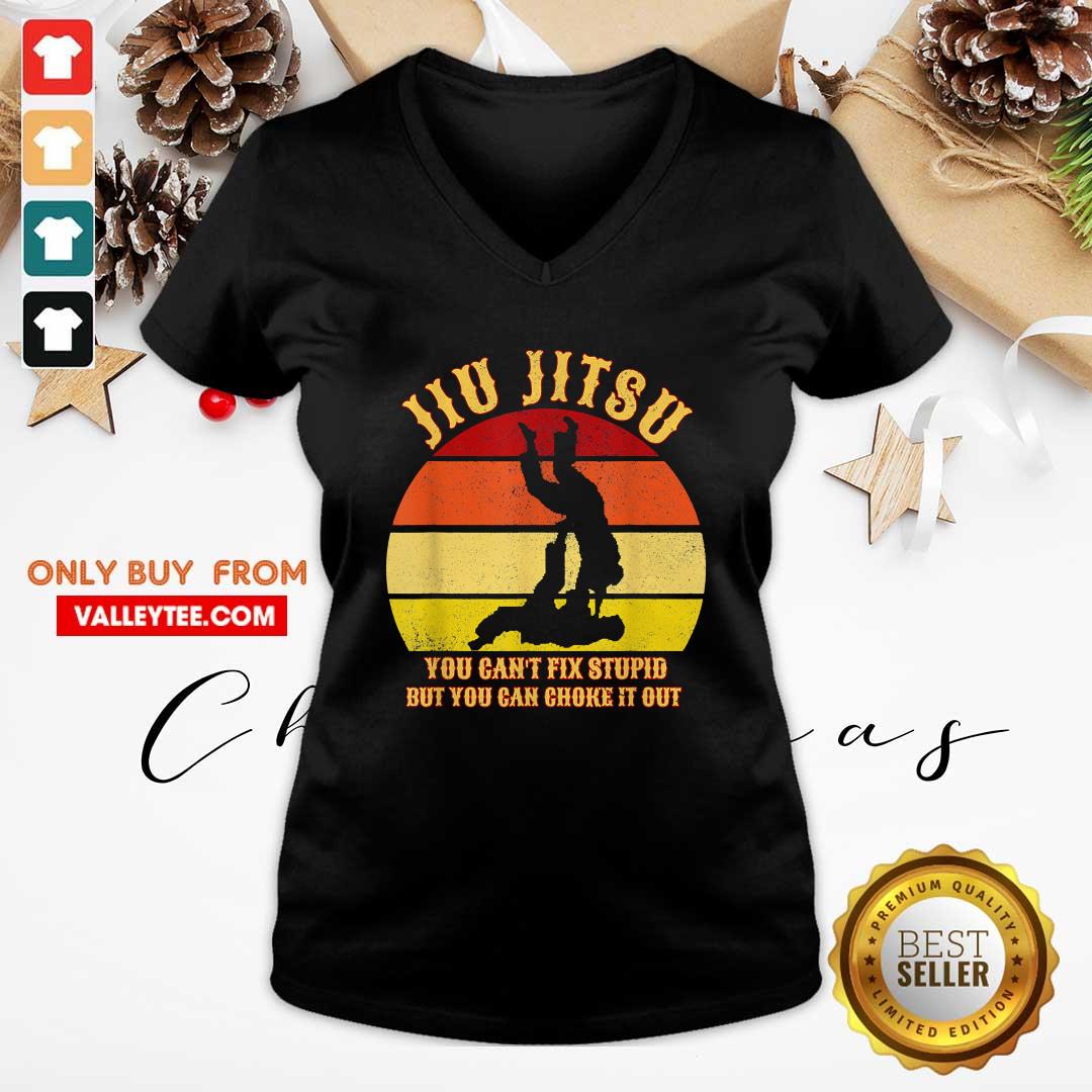 Pretty Jiu Jitsu You Cant Fix Stupid But You Can Choke It Out Vintage Shirt