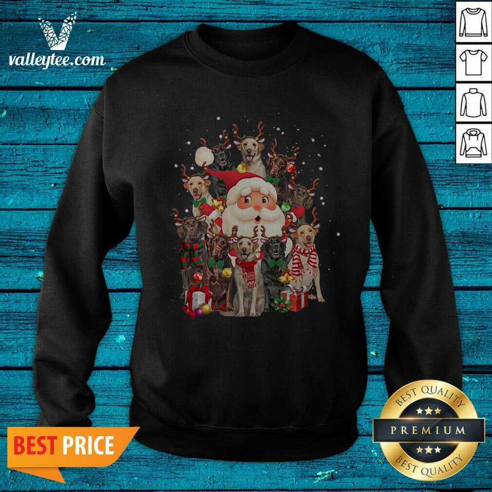Pretty Merry Christmas Santa Claus Labrador Retriever Dogs Shirt