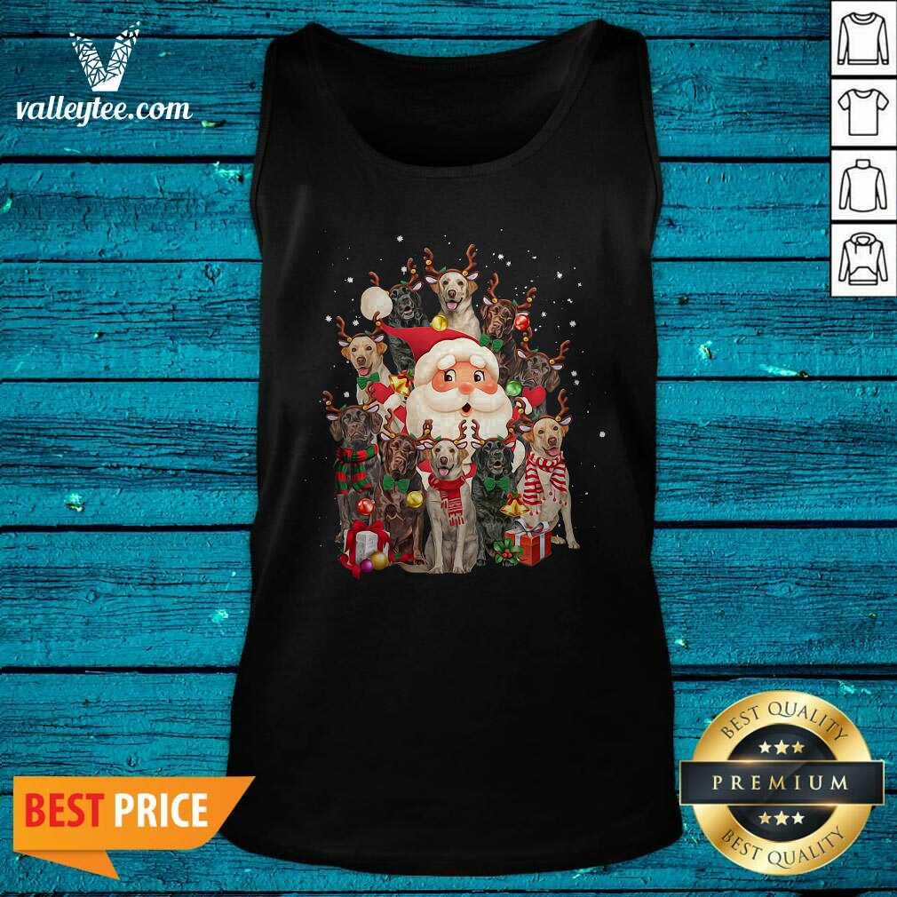 Pretty Merry Christmas Santa Claus Labrador Retriever Dogs Shirt