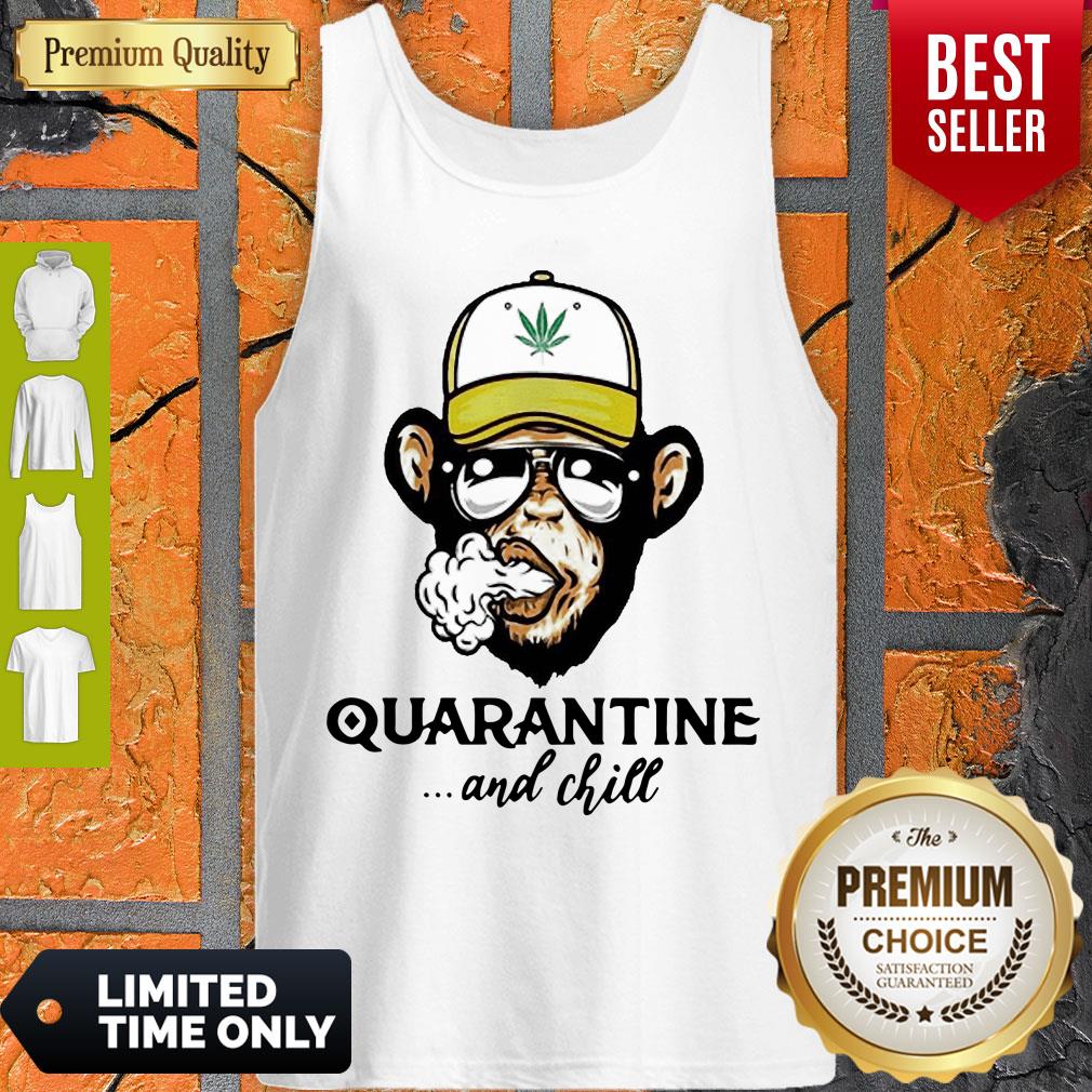 Pretty Monkey Smoking Weed Cannabis Quarantine And Chill Shirt