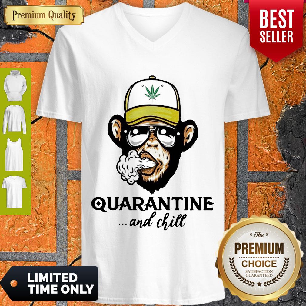 Pretty Monkey Smoking Weed Cannabis Quarantine And Chill Shirt