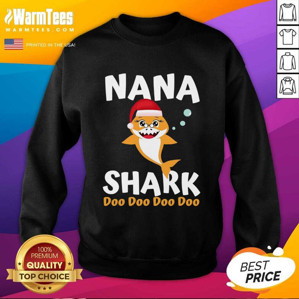 Pretty Nana Shark Christmas Mommy Shark Daddy Shark Shirt