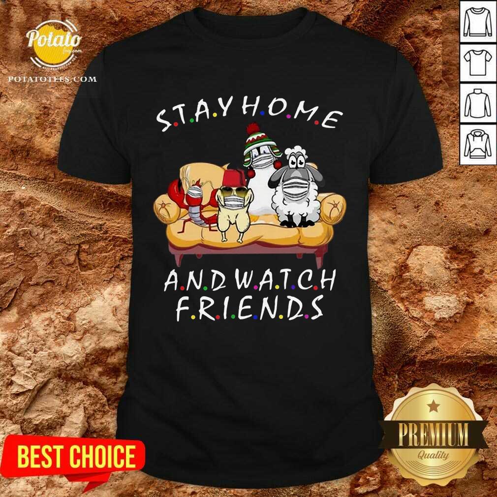 Pretty Pets Stay Home And Watch Friends Cartoon COVID-19 Shirt