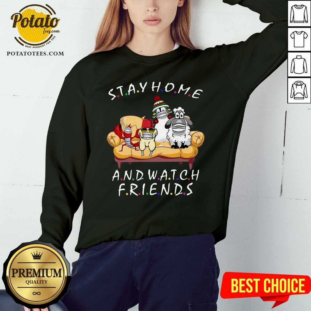 Pretty Pets Stay Home And Watch Friends Cartoon COVID-19 Shirt