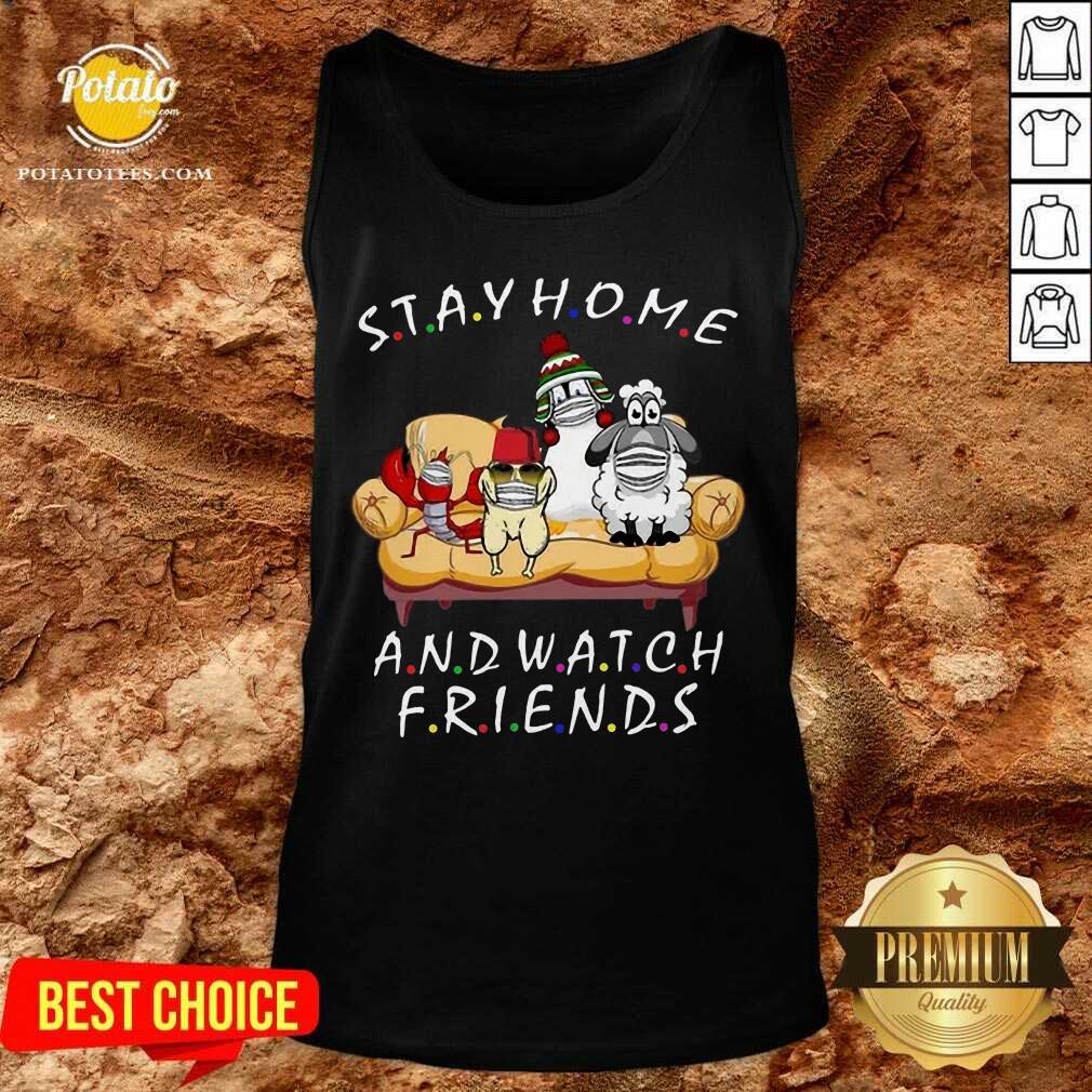Pretty Pets Stay Home And Watch Friends Cartoon COVID-19 Shirt