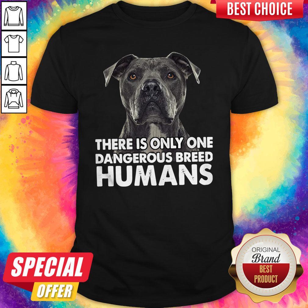 Pretty Pitbull There Is Only One Dangerous Breed Humans Shirt
