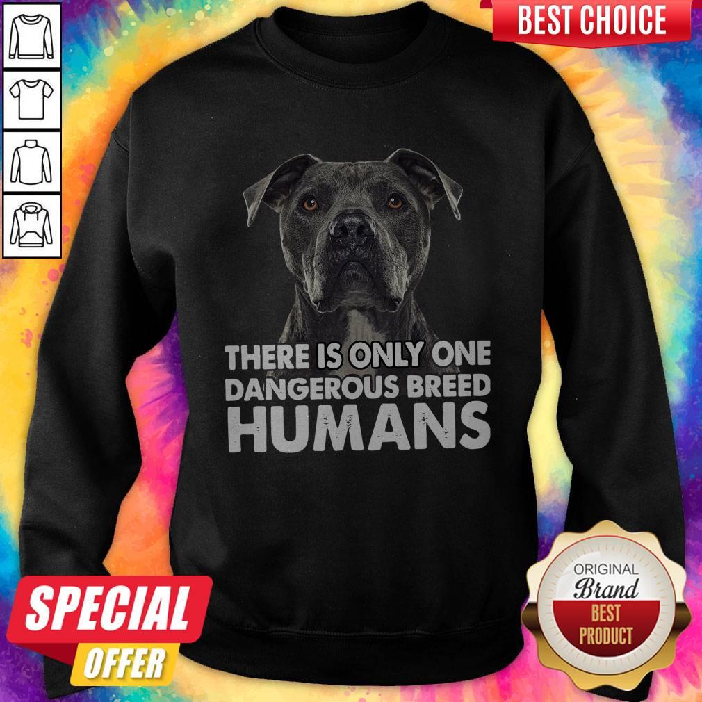 Pretty Pitbull There Is Only One Dangerous Breed Humans Shirt