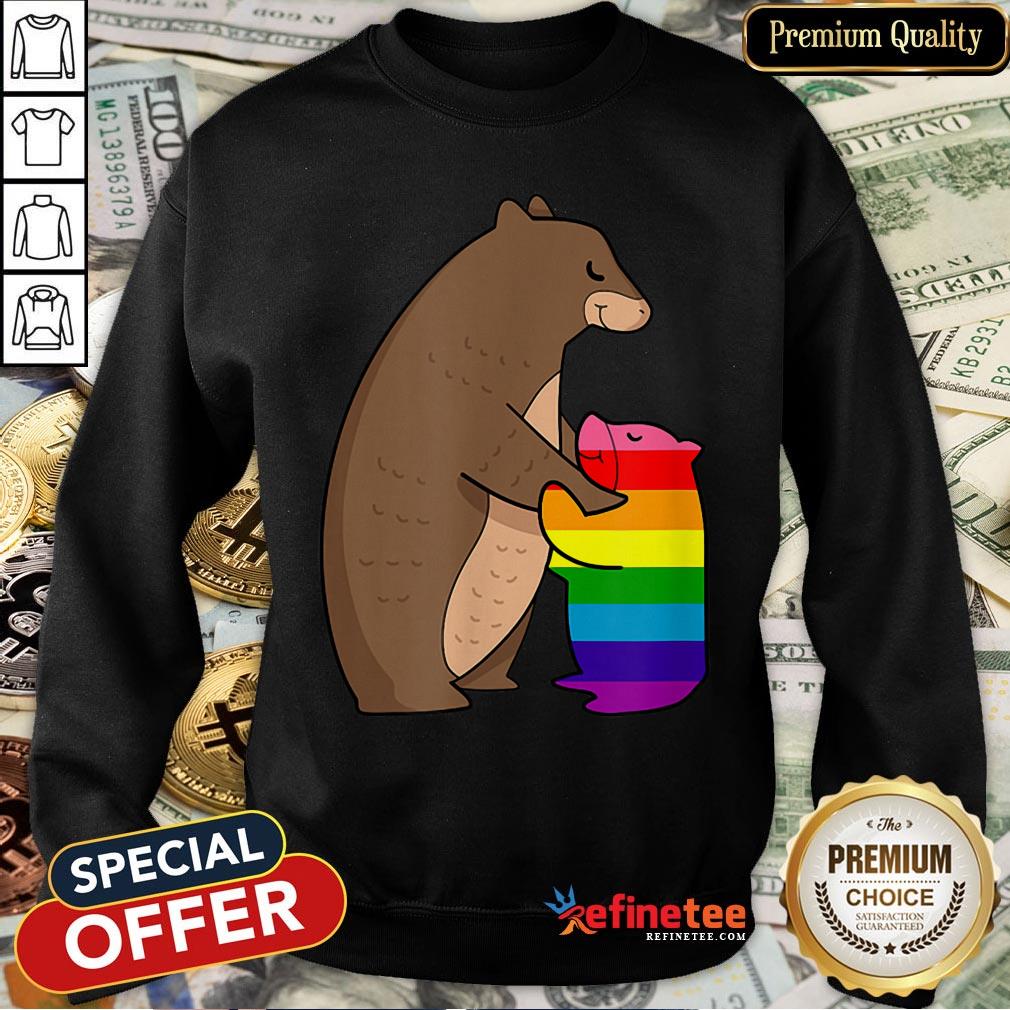Pretty Premium Lgbt Pride Cute Mama Bear With Cub Unconditional Love Shirt